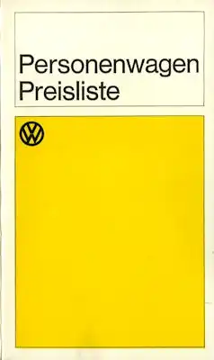 VW Preisliste 8.1966