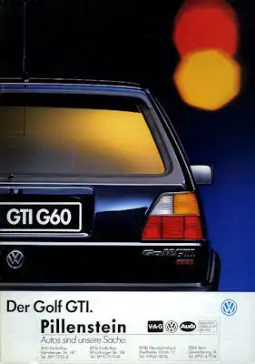 VW Golf 2 GTI G 60 Prospekt 8.1990