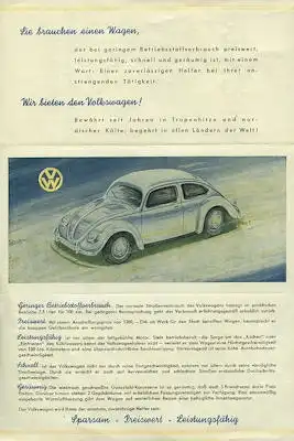 VW Käfer Prospekt ca. 1948/49