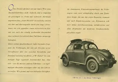 VW Kdf Wagen Nr.3 Prospekt ca. 1952