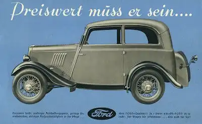 Ford Köln Prospekt ca. 1935