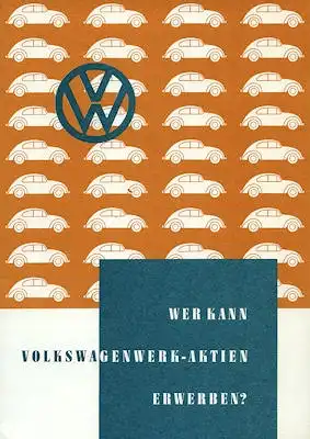 Wer kann VW-Aktien erwerben? Prospekt 1960
