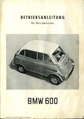 BMW 600 Bedienungsanleitung 5.1958