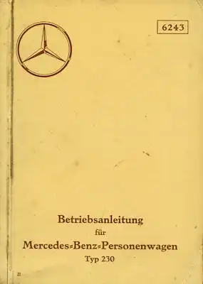 Mercedes-Benz Typ 230 W 143 Bedienungsanleitung 3.1937