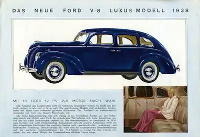 Ford V 8 Prospekt 1938