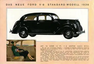 Ford V 8 Prospekt 1938