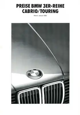 BMW 3er Cabrio / Touring Preisliste 1992