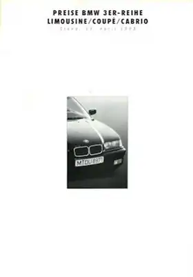 BMW 3er Limousine / Coupé / Cabrio Preisliste 4.1993