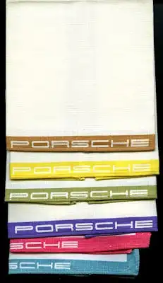 6 originale Porsche Stoff-Servietten 1950er Jahre
