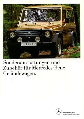 Mercedes-Benz G Modell Sonderausstattung und Zubehör Prospekt 1986