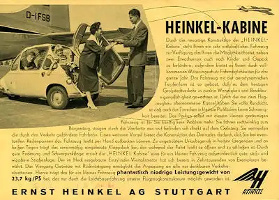 Heinkel Kabine Prospekt 1950er Jahre