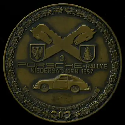 Plakette 3. Porsche Rallye Niedersachsen 1957