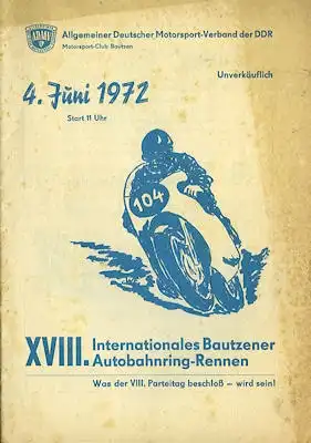 Programm 18. Bautzener Autobahnring 4.6.1972