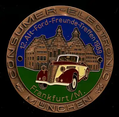 Plakette 12. Alt-Ford Freunde Treffen Frankfurt/M. 1989