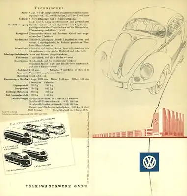 VW Käfer Prospekt 1.1953