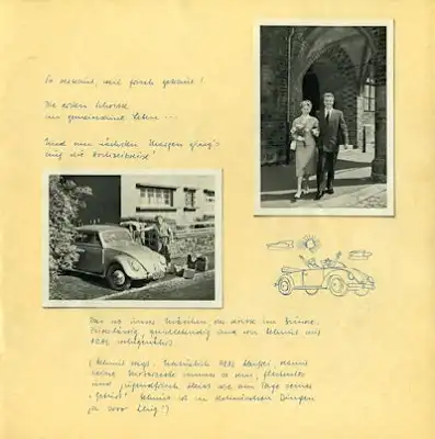 VW / BV-Aral Broschüre Hochzeitsreise zu Dritt ca. 1955