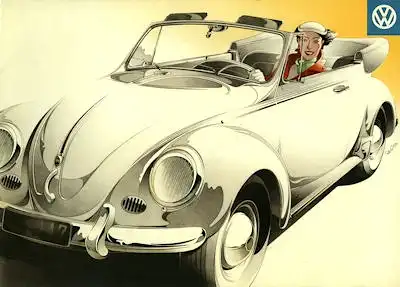 VW Käfer Cabriolet Prospekt ca. 1955