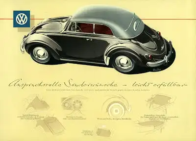 VW Käfer Cabriolet Prospekt ca. 1955