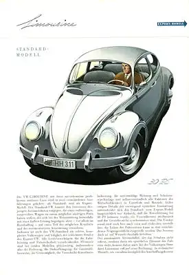 VW Käfer Prospekt ca. 1959