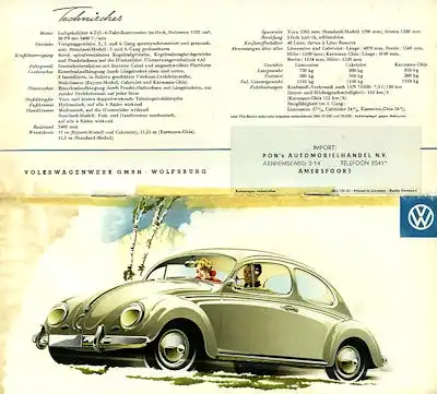 VW Programm ca. 1958