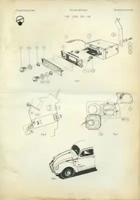 VW / Philips Autoradio Einbauanleitung ab 8.1957