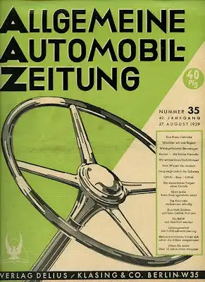 Allgemeine Automobil Zeitung (AAZ) 1939 Heft 35