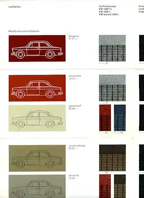 VW 1600 Farben und Polsterbezüge 1969/70
