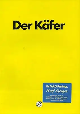 VW Käfer Prospekt 1.1984