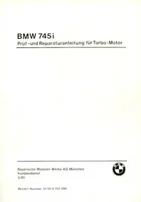 BMW 745i Reparaturanleitung 5.1980