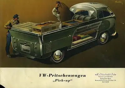 VW Pritschenwagen Pick up Prospekt 1953