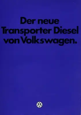 VW T 3 Transporter Diesel Prospekt 1981