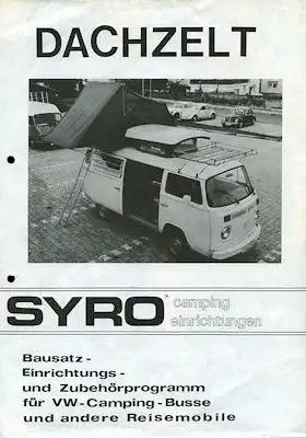 VW T 2 Dachzelt Prospekt 1976