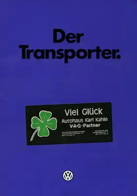VW T 3 Transporter Prospekt 6.1979
