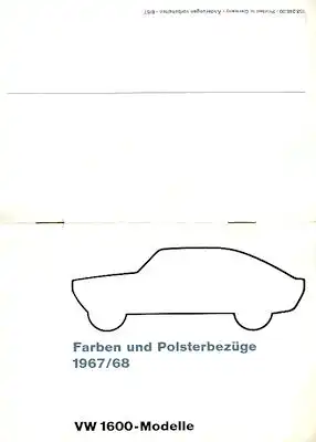 VW 1600 Farben 8.1967