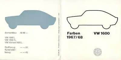 VW 1600 Farben 7.1967