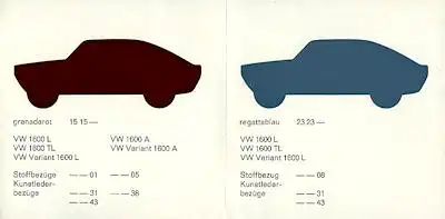 VW 1600 Farben 7.1967