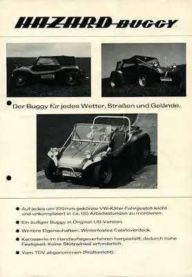 VW Hazard Buggy Prospekt 1970er Jahre