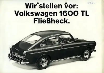VW 1600 TL Prospekt 8.1965