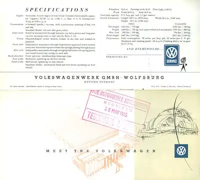 VW Käfer Prospekt 1954 e