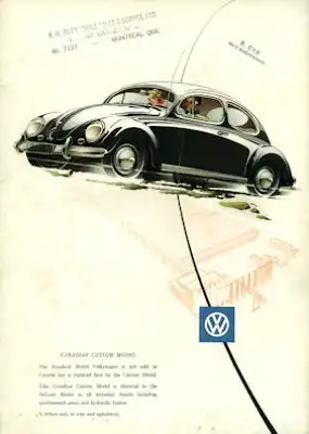 VW Käfer Prospekt 1954 Kanada