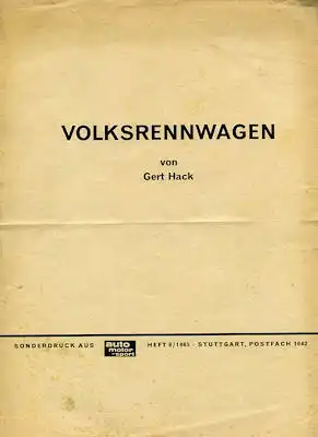 VW Volksrennwagen Test 1965