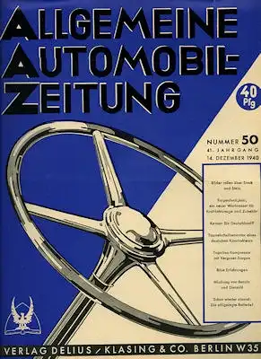 Allgemeine Automobil Zeitung (AAZ) 1940 Heft 50