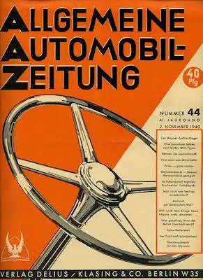 Allgemeine Automobil Zeitung (AAZ) 1940 Heft 44