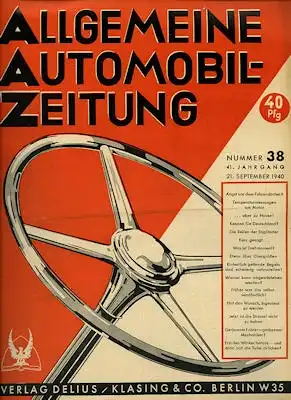 Allgemeine Automobil Zeitung (AAZ) 1940 Heft 38