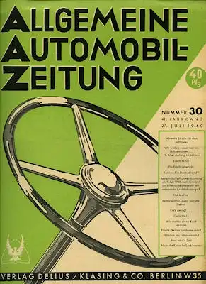 Allgemeine Automobil Zeitung (AAZ) 1940 Heft 30