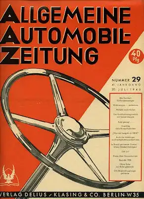Allgemeine Automobil Zeitung (AAZ) 1940 Heft 29