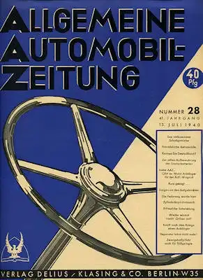 Allgemeine Automobil Zeitung (AAZ) 1940 Heft 28