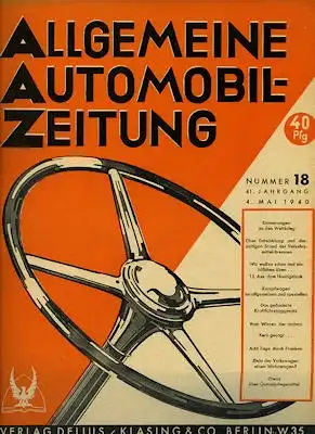 Allgemeine Automobil Zeitung (AAZ) 1940 Heft 18