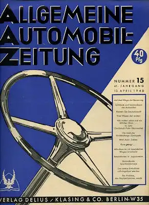 Allgemeine Automobil Zeitung (AAZ) 1940 Heft 15