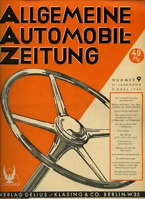 Allgemeine Automobil Zeitung (AAZ) 1940 Heft 9